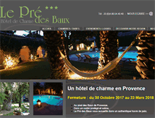 Tablet Screenshot of lepredesbaux-hotel.com